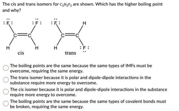 Are cis or trans isomers higher in energy?