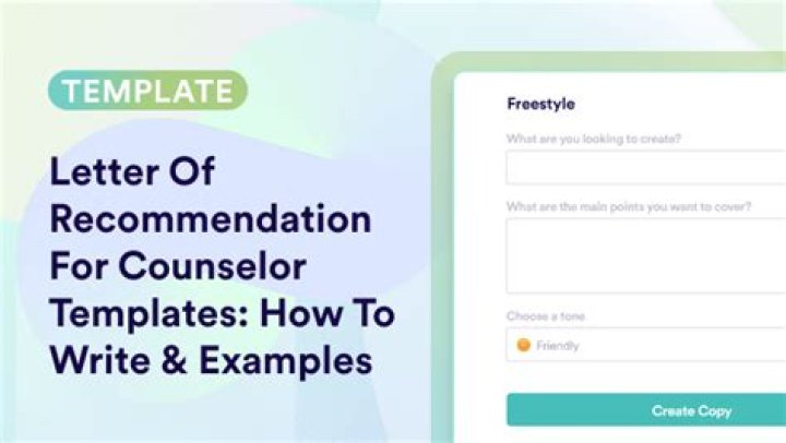 Can counselor write letter of recommendation?