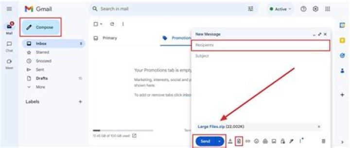 Can Gmail receive large files?