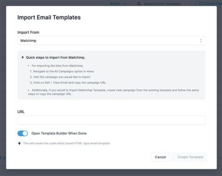 Can you import HTML template into Mailchimp?