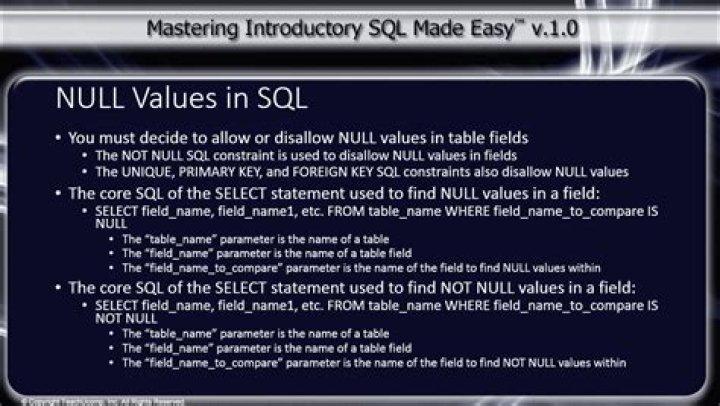 Can you insert a null value in SQL?
