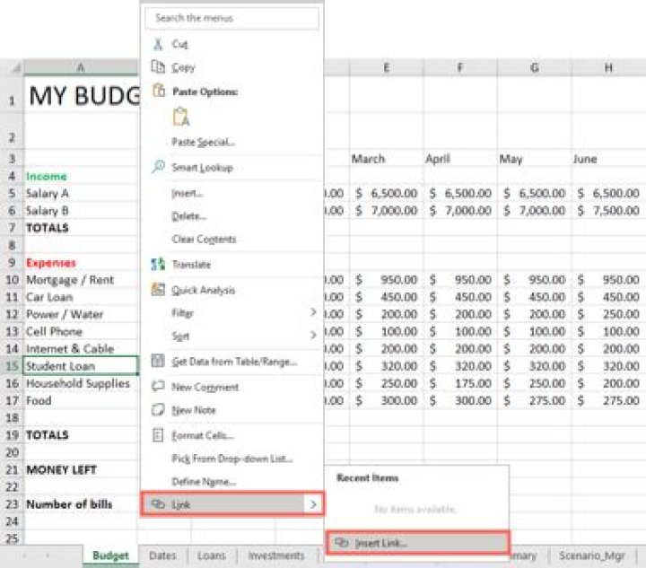 Can you link to other documents in Excel?