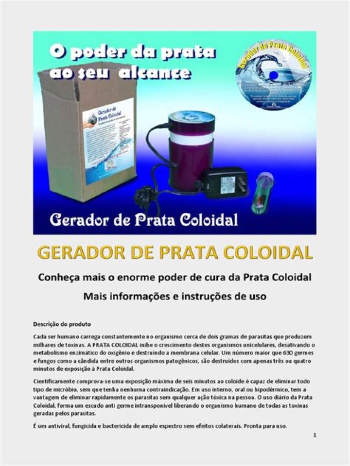 Como funciona o gerador de Prata Coloidal?