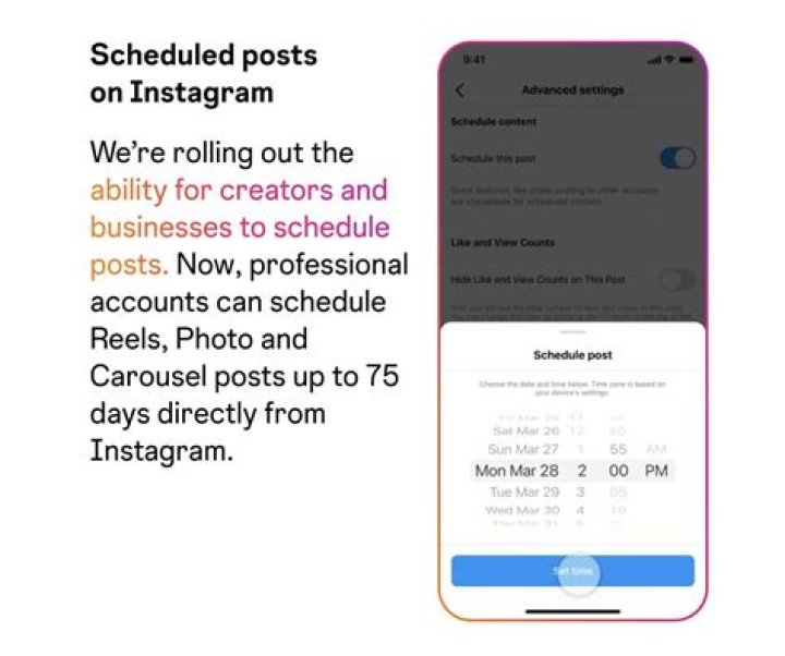 Does Instagram allow scheduling?