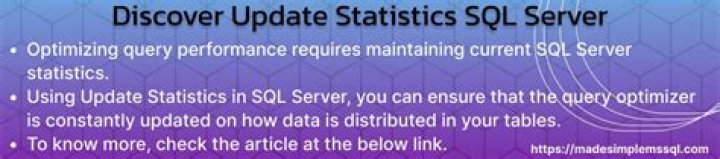 Does update statistics improve performance?