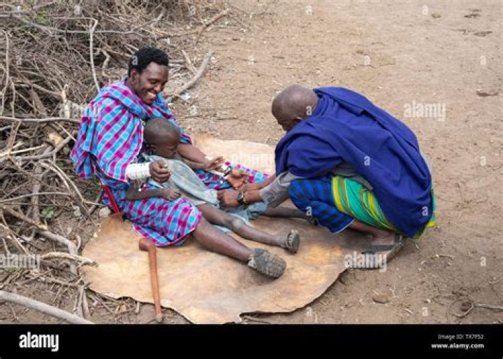How are Maasai men circumcised?
