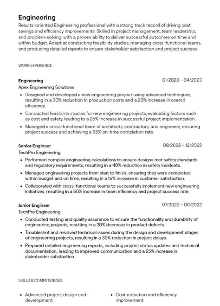 How do engineers write CV UK?