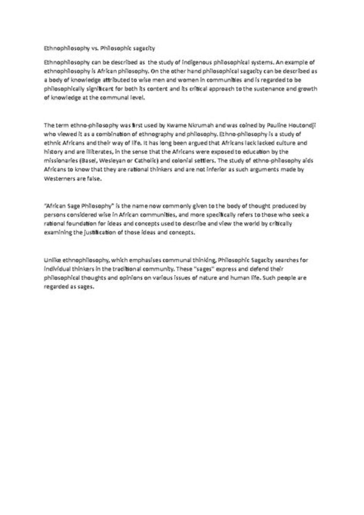 How do Ethnophilosophy and philosophic sagacity differ?