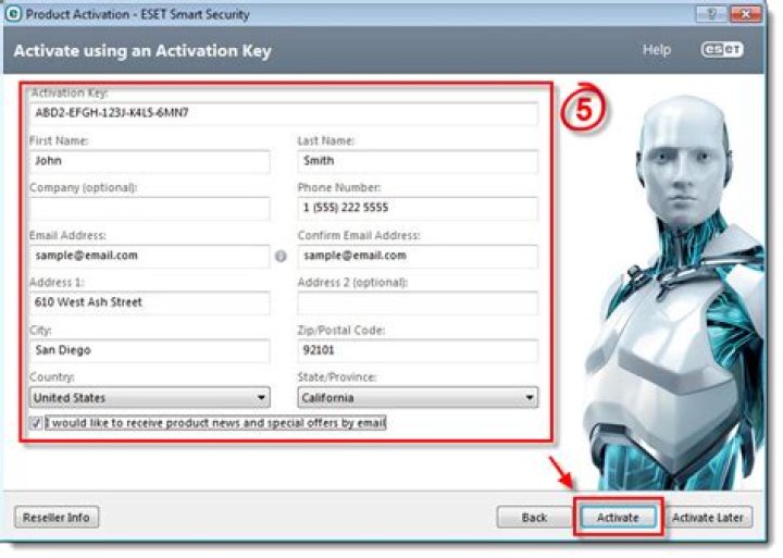 How do I activate my ESET key?