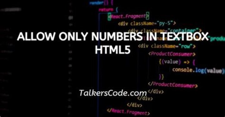 How do I allow only numbers in HTML?