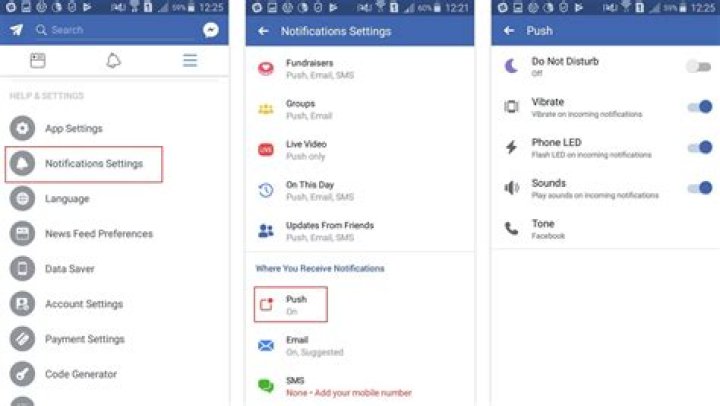 How do I change my Facebook notifications on Android?