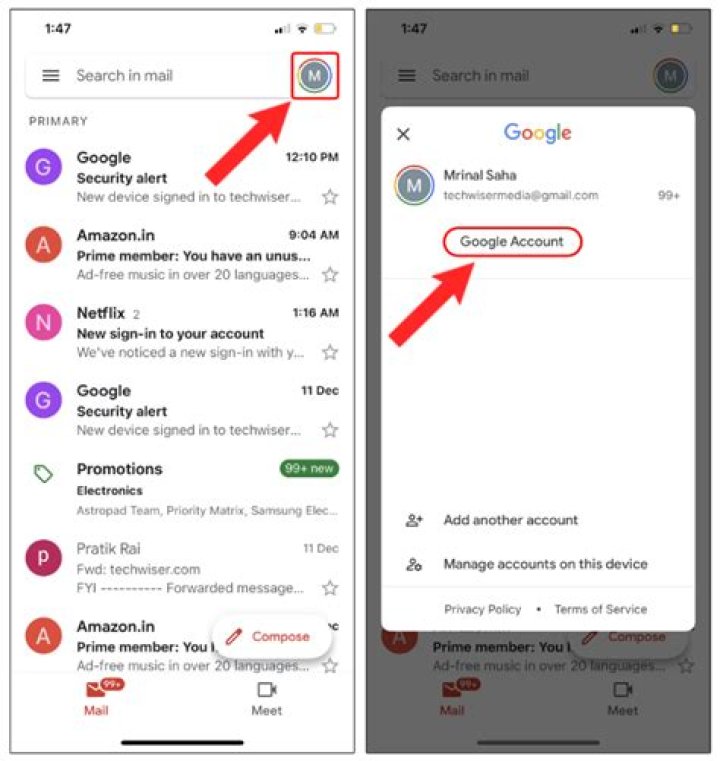 How do I change my Gmail name on Android?