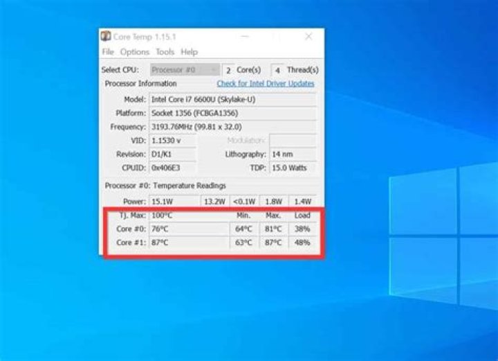 How do I check my CPU and GPU temp on my laptop?
