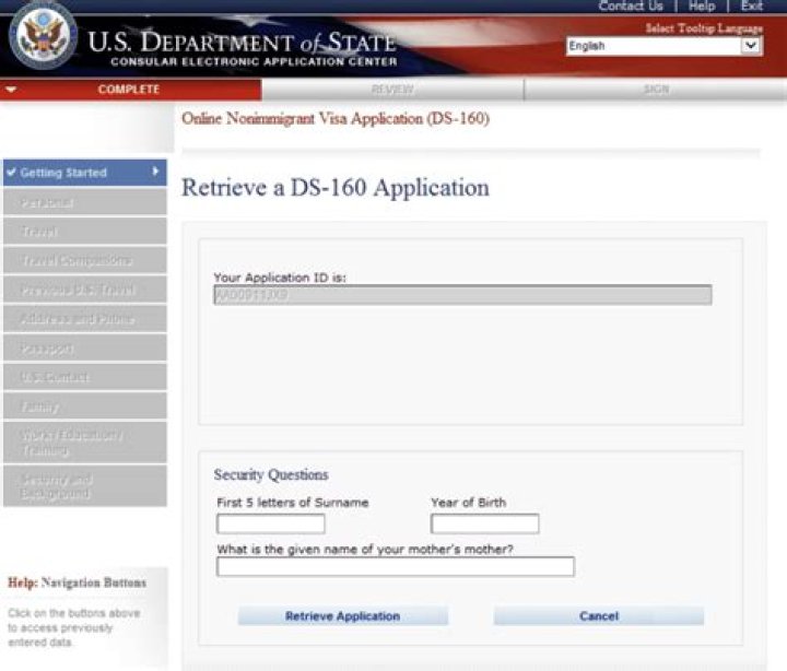 How do I check my DS 160 application?
