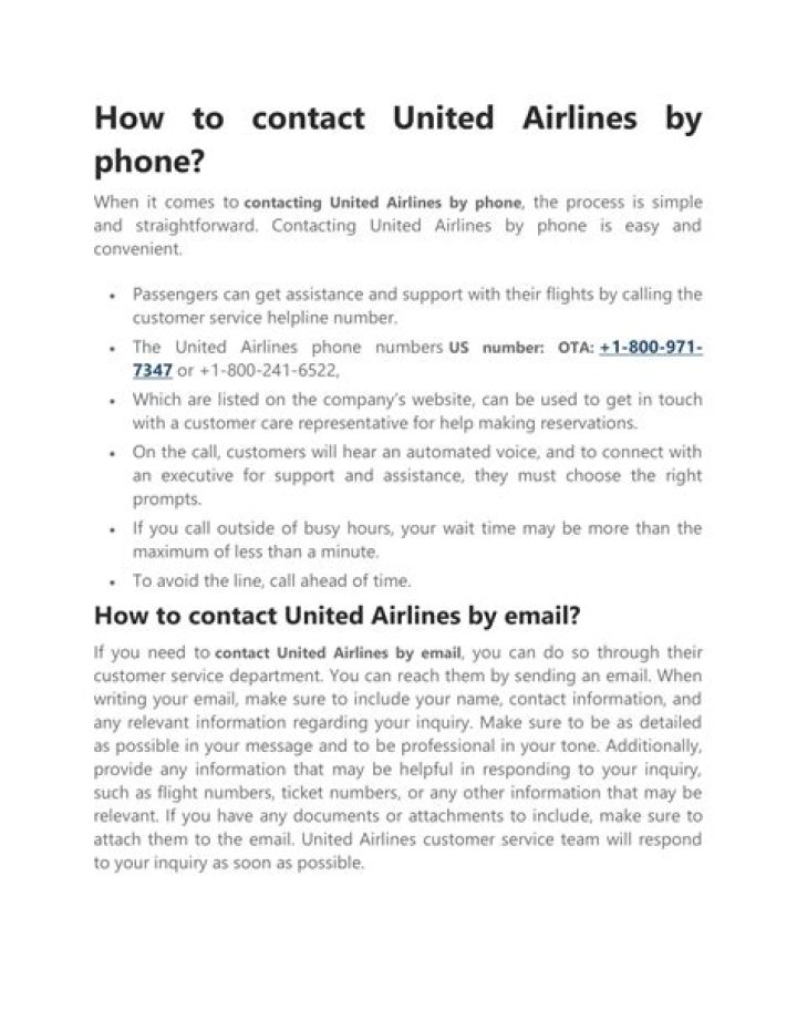 How do I contact United Airlines by phone?