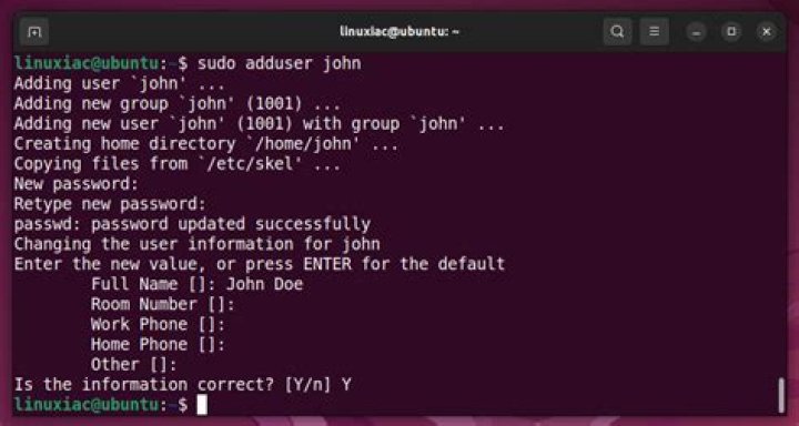How do I create a password for a new user in Linux?