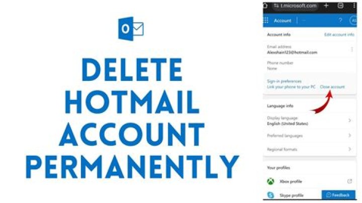 How do I delete a Hotmail account from my Microsoft phone?