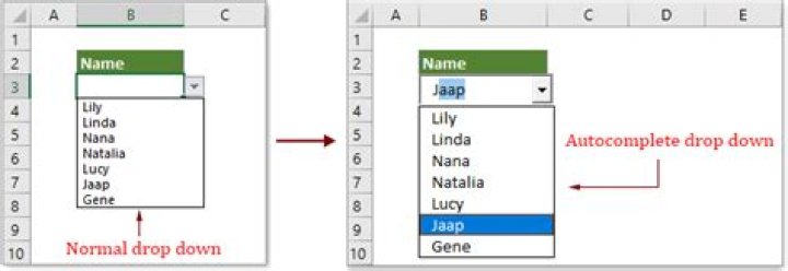 How do I enable AutoComplete in Excel drop down list?