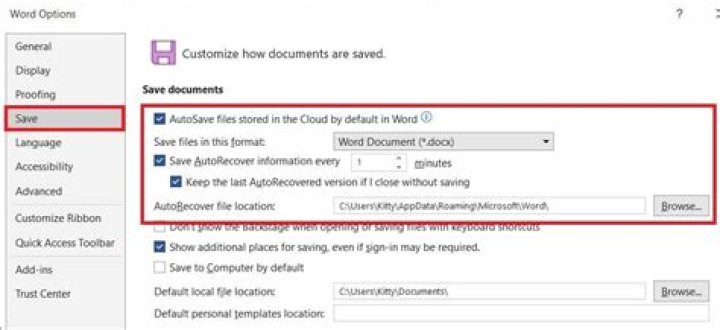 How do I find AutoRecover in Word for Mac?