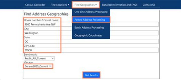 How do I find the census tract for an address?