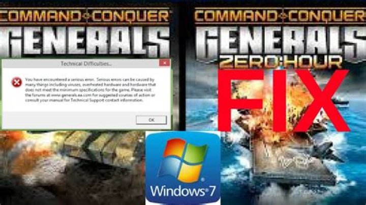 How do I fix serious error in Generals Zero Hour?
