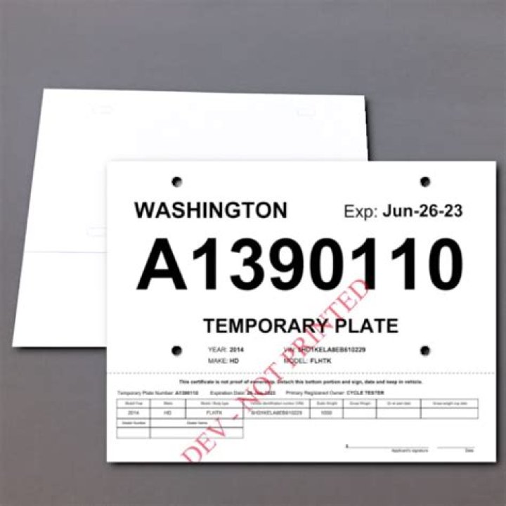 How do I get a temporary tag in Washington state?