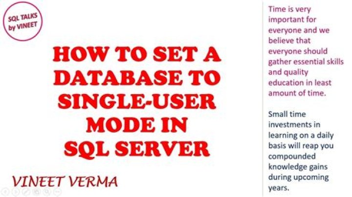 How do I get SQL out of single-user mode?
