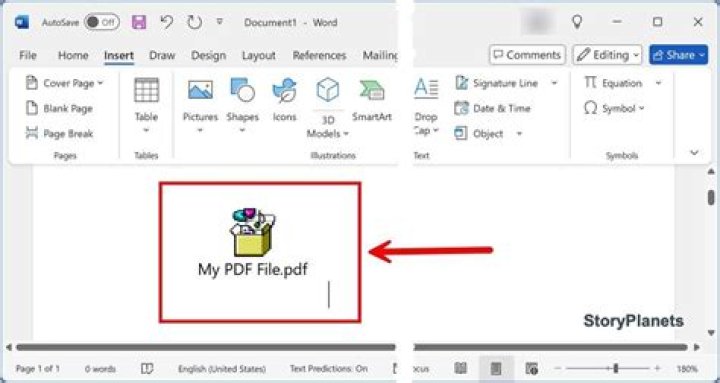 How do I make a PDF Button in Word?