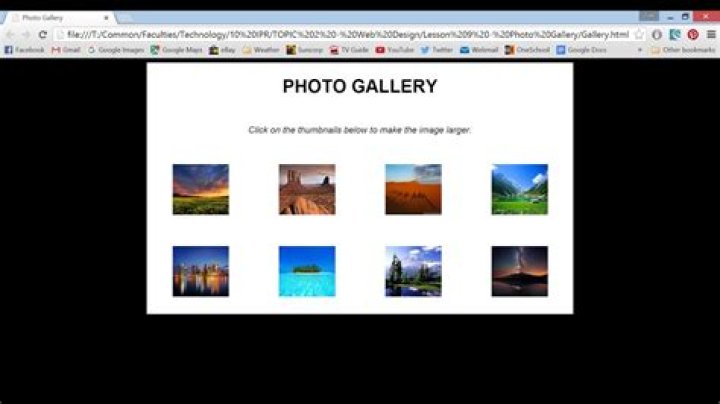 How do I make an image gallery in HTML?