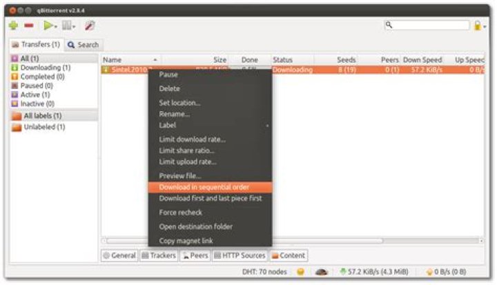 How do I make BitTorrent sequentially download?