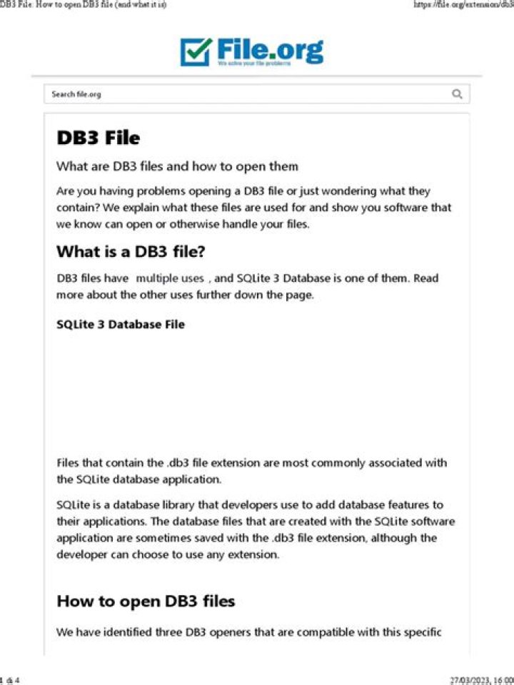 How do I open a DB3 file in SQLite?