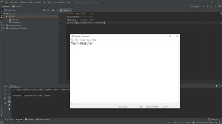 How do I open a Notepad file in Python?