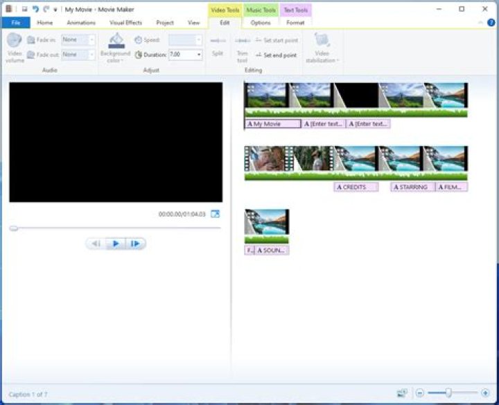 How do I put videos side by side on Windows Movie Maker?