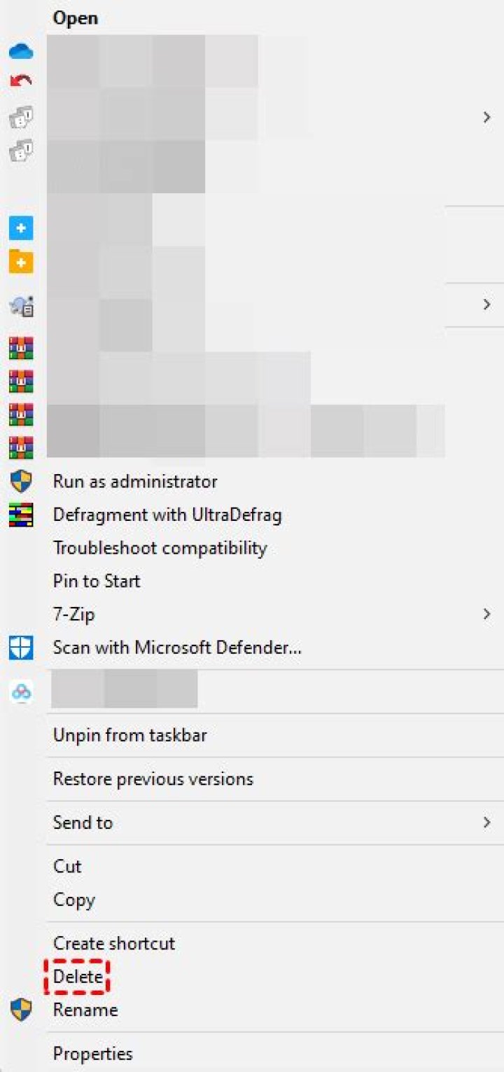 How do I remove shortcuts from Windows 8?