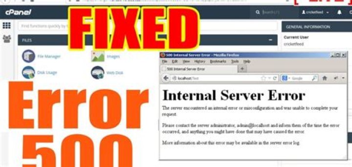 How do I resolve error 500 in Cpanel?