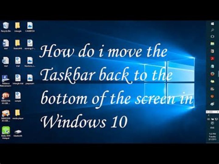 How do I restore taskbar to bottom of screen?