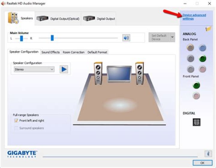 How do I turn on back panel audio Realtek?