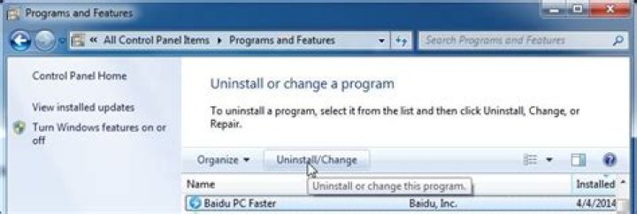 How do I uninstall Baidu from my computer faster?