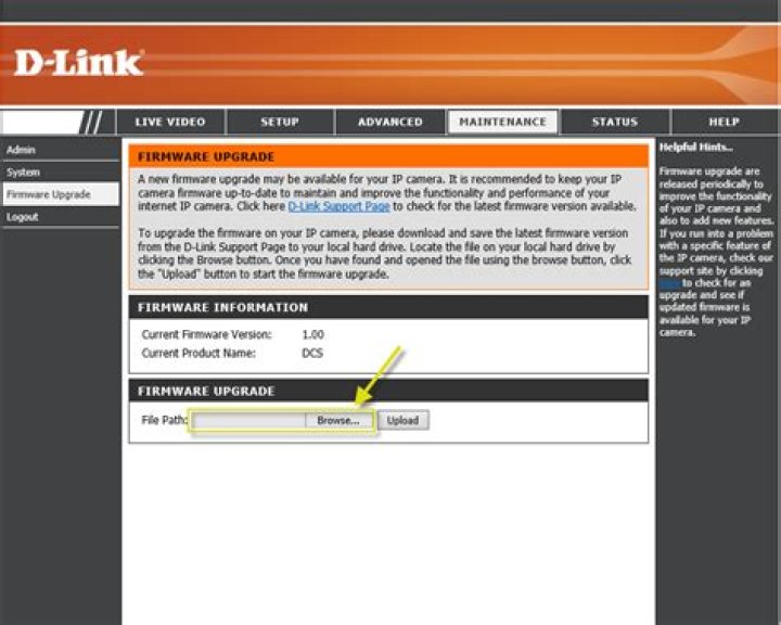 How do I update my Dlink camera firmware?