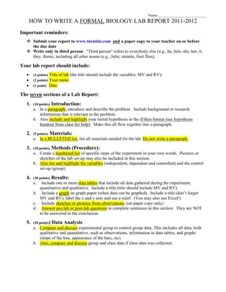 How do I write a biology practical report?