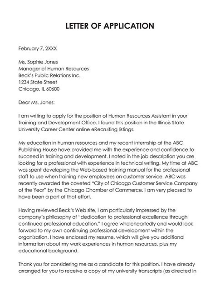 How do I write a letter of application for a promotion?