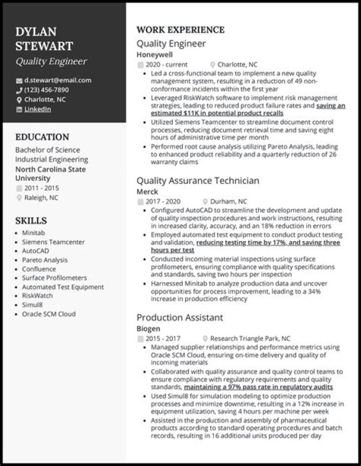 How do I write a quality engineer resume?