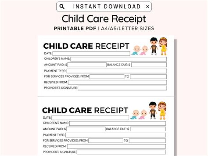 How do I write a receipt for child care?
