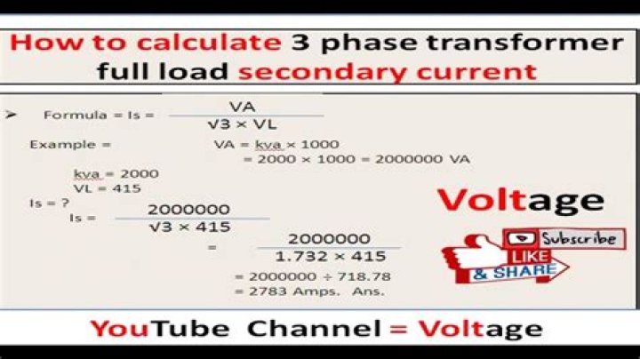 How do you calculate 3 phase current?