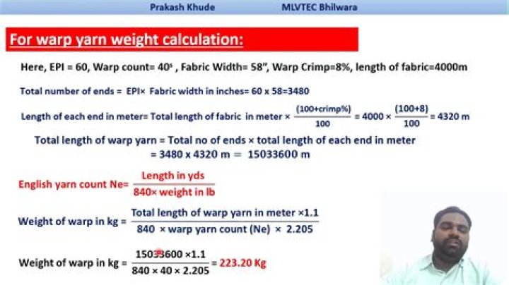 How do you calculate warp ends?