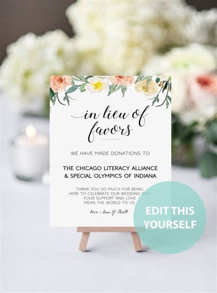 How do you donate in lieu of wedding favors?
