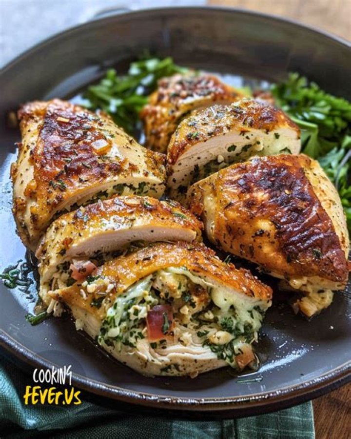 How do you know when stuffed chicken breast is cooked?