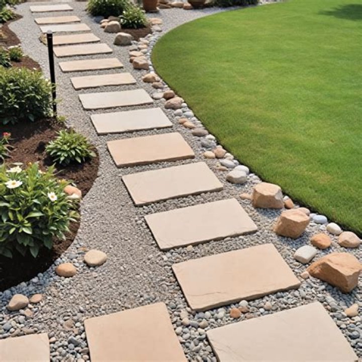 How do you landscape a walkway?