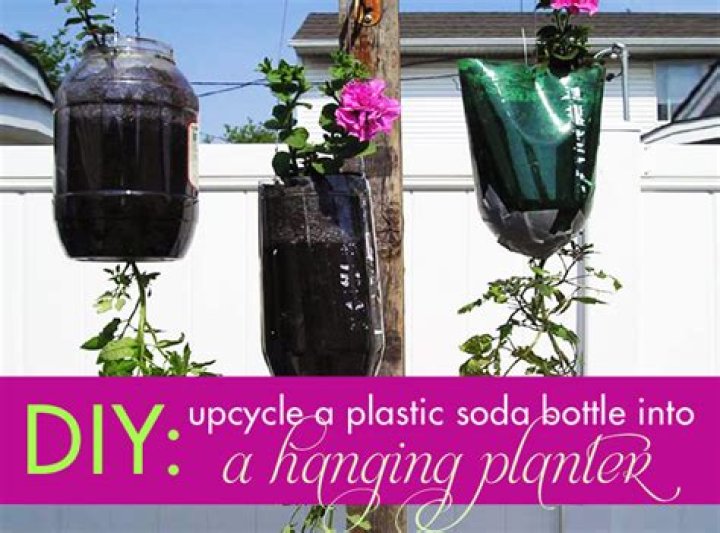How do you make a hanging planter out of a soda bottle?