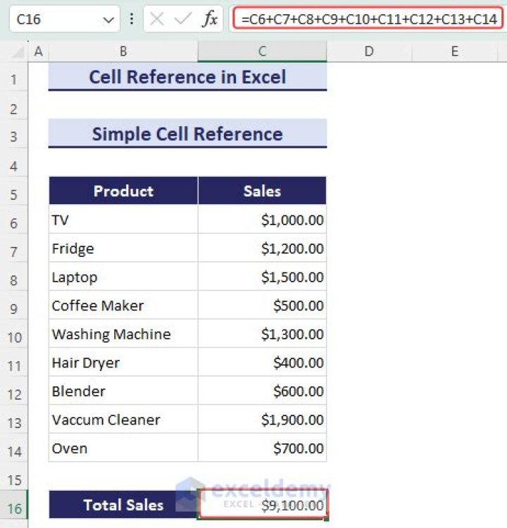 How do you offset a cell reference in Excel?